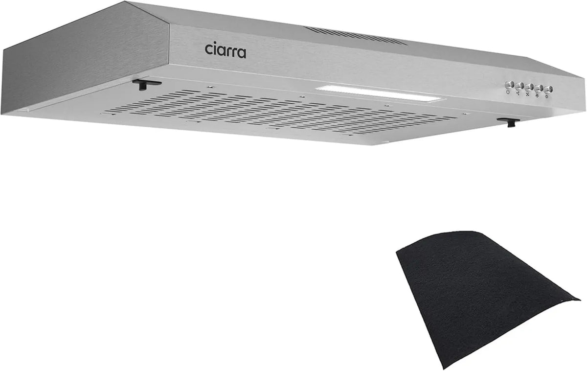 CIARRA CBCS6903 CBCF001 exaustor, 60cm, exaustor de cozinha, reciclagem, encastrado, aço inoxidável, exaustor sub-mobiliado com