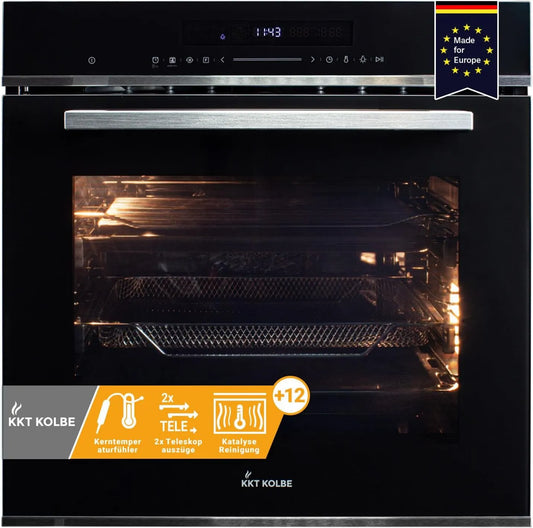 KKT KOLBE EB8017ED forno elétrico de pizza, 60 cm, 72 L, encastrado, timer, grelha, função de pizza, temporizador automático, 9kW, 72L, circulação de ar