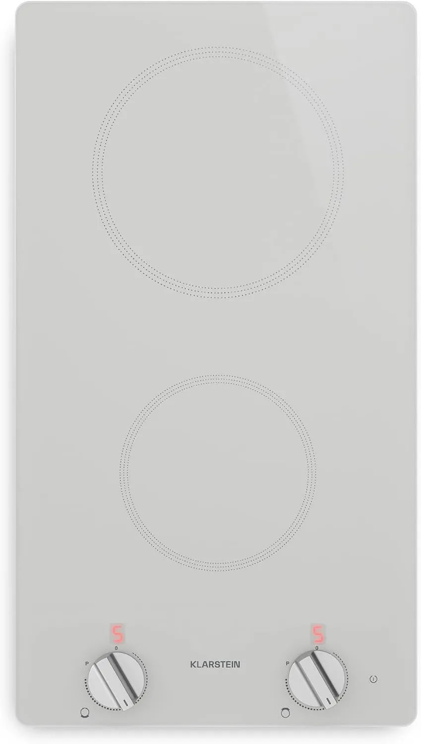 KLARSTEIN Indução placa, 30cm, 2 lareiras, 3500 W, mesa de indução de cozinha, Boost, Indução placa 2 zonas, controlo Rotary