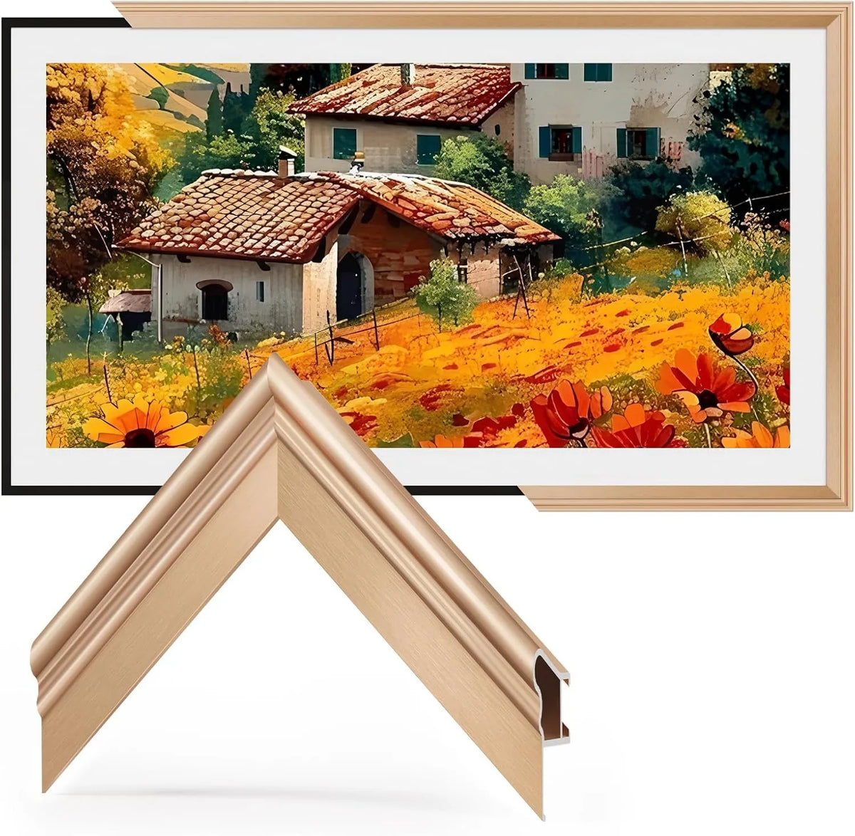VueFrame Samsung Smart TV, 55 polegadas, TV, luneta de liga, estilo moderno e minimalista, fácil instalação, quadros intercambiáveis para