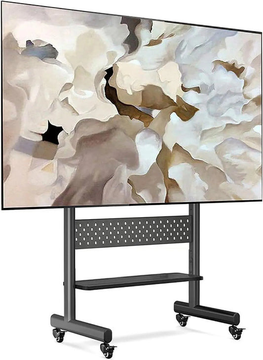 Generic suporte de TV, 85 polegadas, portátil, rodas móveis, altura ajustável, suporte de TV para casa e escritório