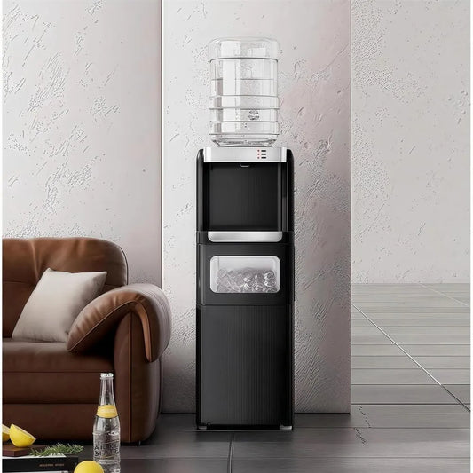 Generic Máquina de gelo, carregamento superior para água engarrafada, dispensador de água quente e fria com máquina de gelo