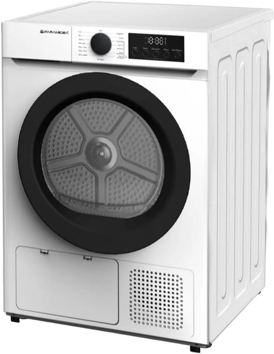 Secador DRM008W, 8 kg, classe energética E, branco, PYRAMIDEA Capacidade do secador 8 kg classe energética E Cor branca DRM008W
