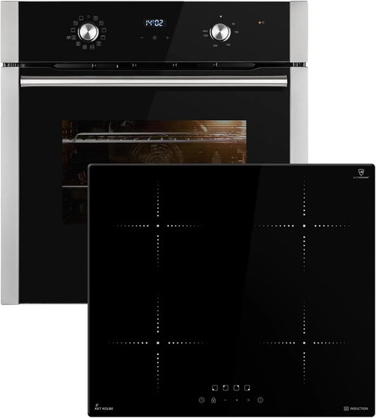 KKT KOLBE Cozinha com forno BO8810SS IH85900RL, 60cm, encastrado, temporizador, grelha, temporizador automático, SET8810IH859RL, Ar quente, gavetas telescópicas
