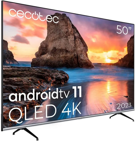 Cecotec VQU10050. Smart TV, 50 polegadas, TV, 4K UHD, QLED, som Dolby, Android OS, Dolby Vision e Dolby Atmos, Android 11, modelo 2023, MEMC