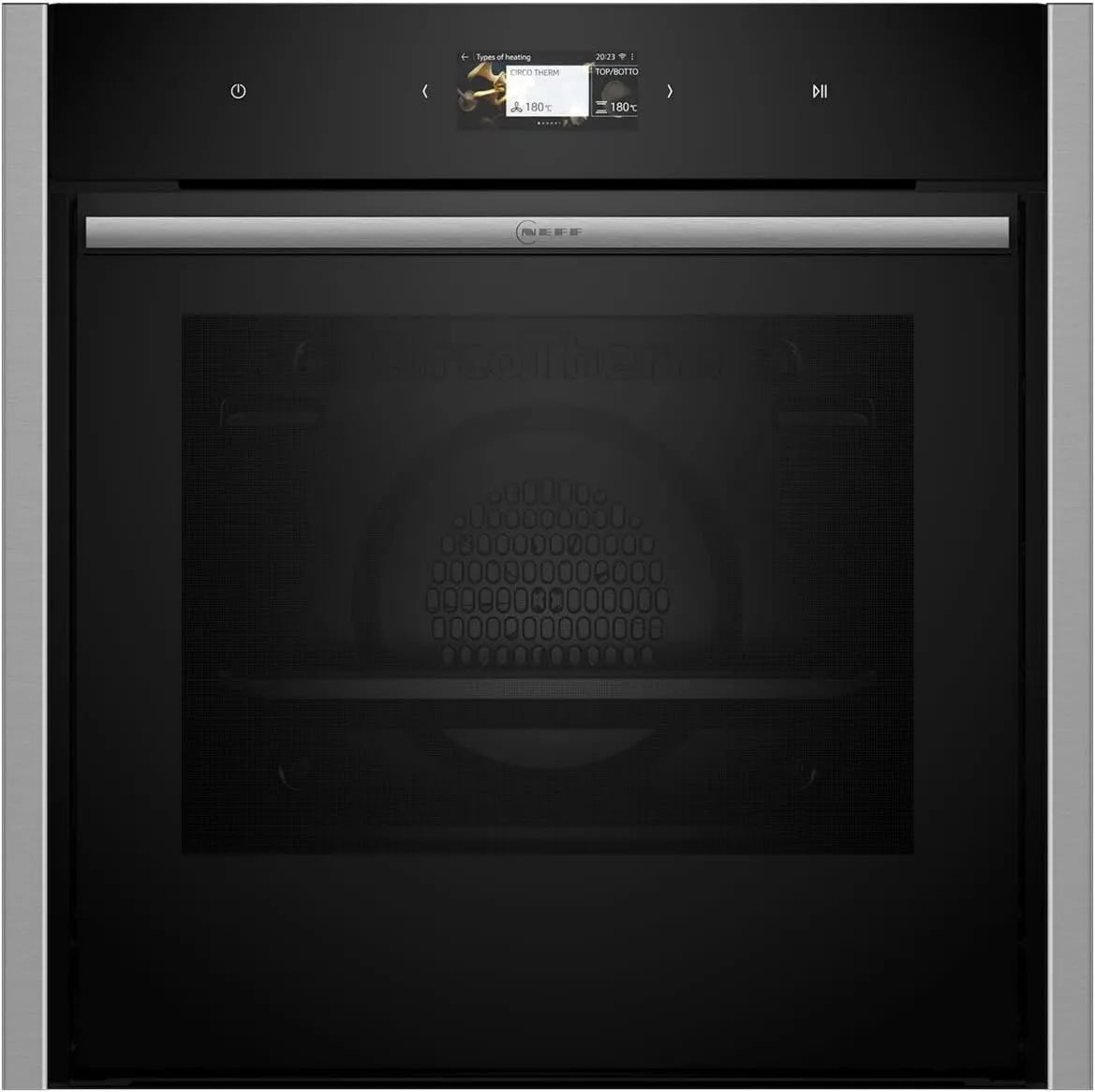 Neff Slide e oculte B64CS71N0, CircoTerm, N90, Full Touch TFT Color e mostra gráficos, 60 x 60 cm, aço inoxidável, pirólise, conexão doméstica