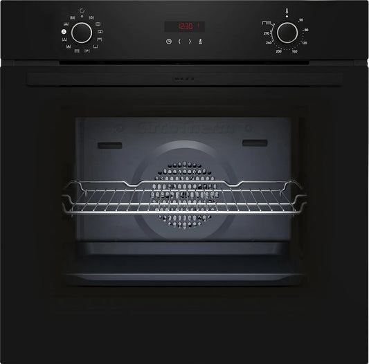 Neff B2CVG6AK3 N30 Forno elétrico, 60 x 60 cm, encastrado, travando, efeito 3D, vapor, preto, ecrã LED, base de vapor, ar quente 3D, autolimpeza