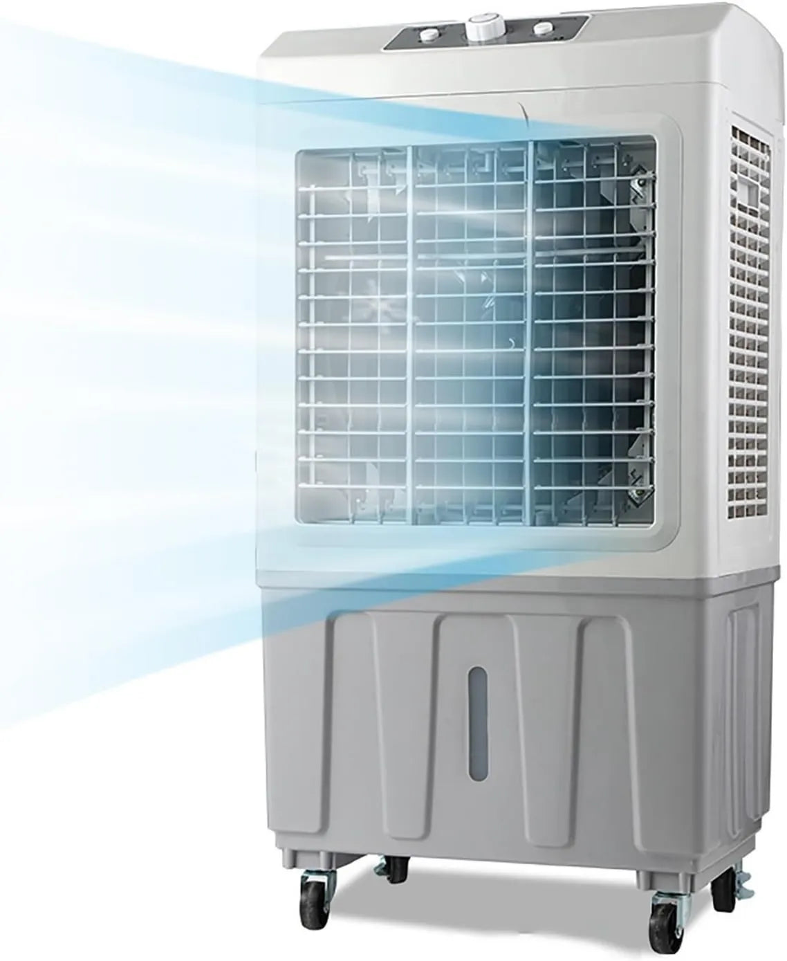 LIPJIA Ar condicionado, 70 L, exterior, industrial, 3 velocidades, oscilação, tanque grande, profissional, climatizador evaporativo, com rodas