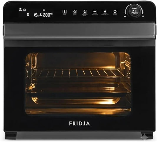 F77 forno elétrico, 30 L, 18 programas, aço inoxidável, interior de aço inoxidável, Fridja F77 Super Forno Pro 30L, função de torrefação, rápido, poderoso