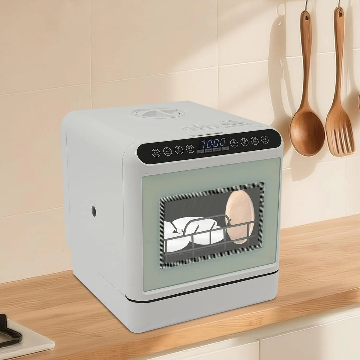 QWMEIYOU Máquina de lavar loiça, 41 x 46 x 46 cm, 6 L, 1100 W, portátil, toque, camping, apartamentos, campings, compacto, para pequenas casas, dormitórios