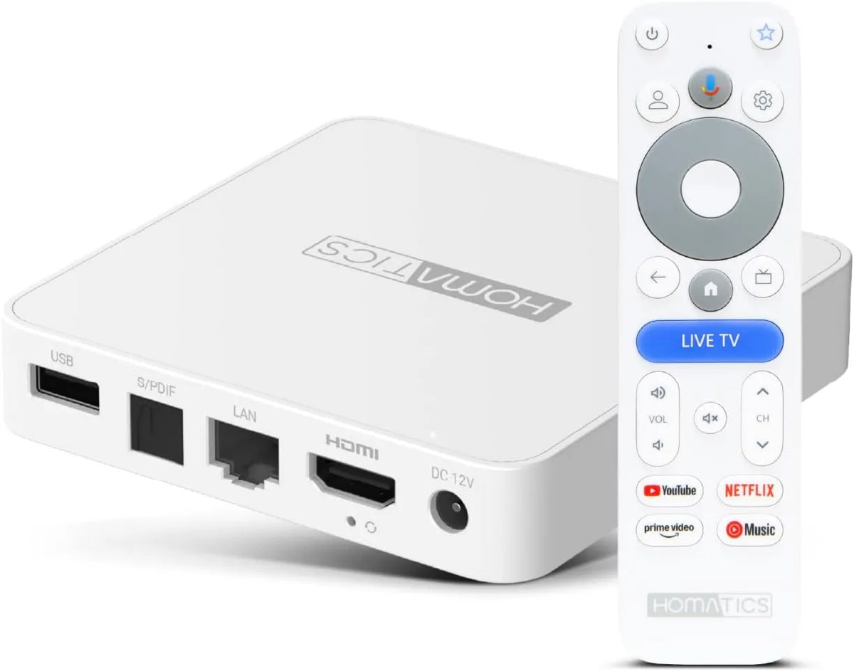 Google 2.4G, 5GHz 32GB Smart TV, TV, 4K UHD, HDR, Wi-Fi, Bluetooth, Wi-Fi Banda dupla, Homatics Box R Lite V2 Multimedia Player 4K Google TV