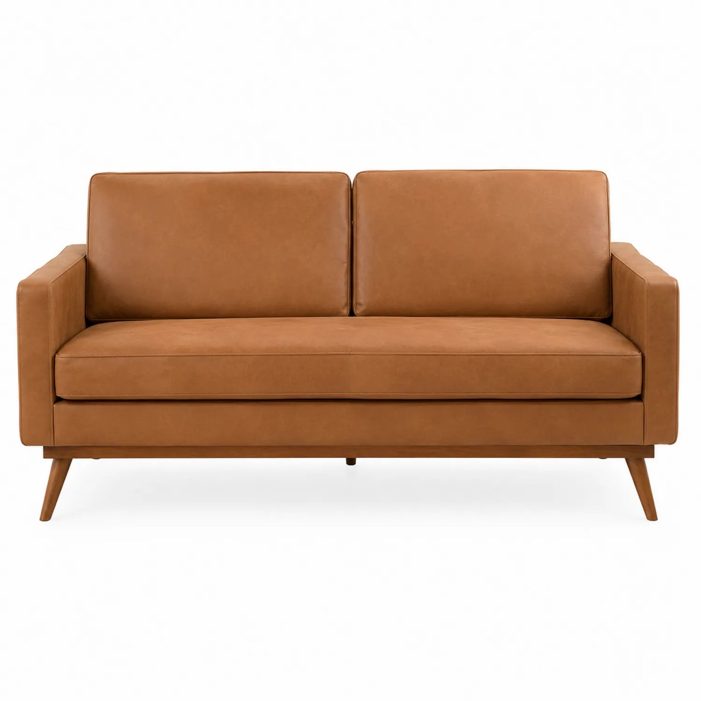 Sofá de cuero sintético marrón 3 plazas 220 cm
