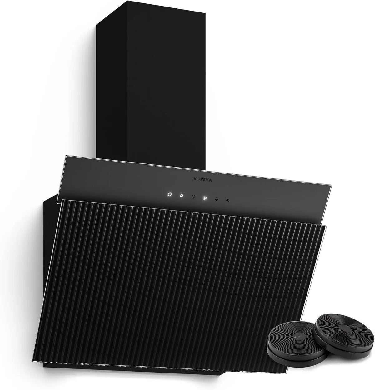 KLARSTEIN exaustor de sucção, 661 m3/h, capa de cozinha, inclinação, iluminação LED, instalação de parede, Boost, toque, modo Boost, recirculação ou