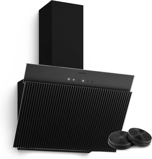 KLARSTEIN exaustor de sucção, 661 m3/h, capa de cozinha, inclinação, iluminação LED, instalação de parede, Boost, toque, modo Boost, recirculação ou