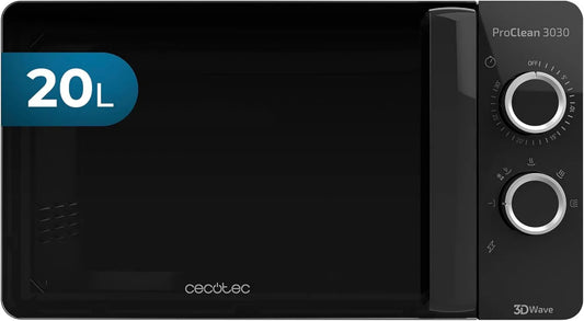 Cecotec Ready2Clean micro-ondas, 20 L, 700 W, Timer, Descongel, micro-ondas, Preto, 30 minutos Timer, 6 níveis de potência