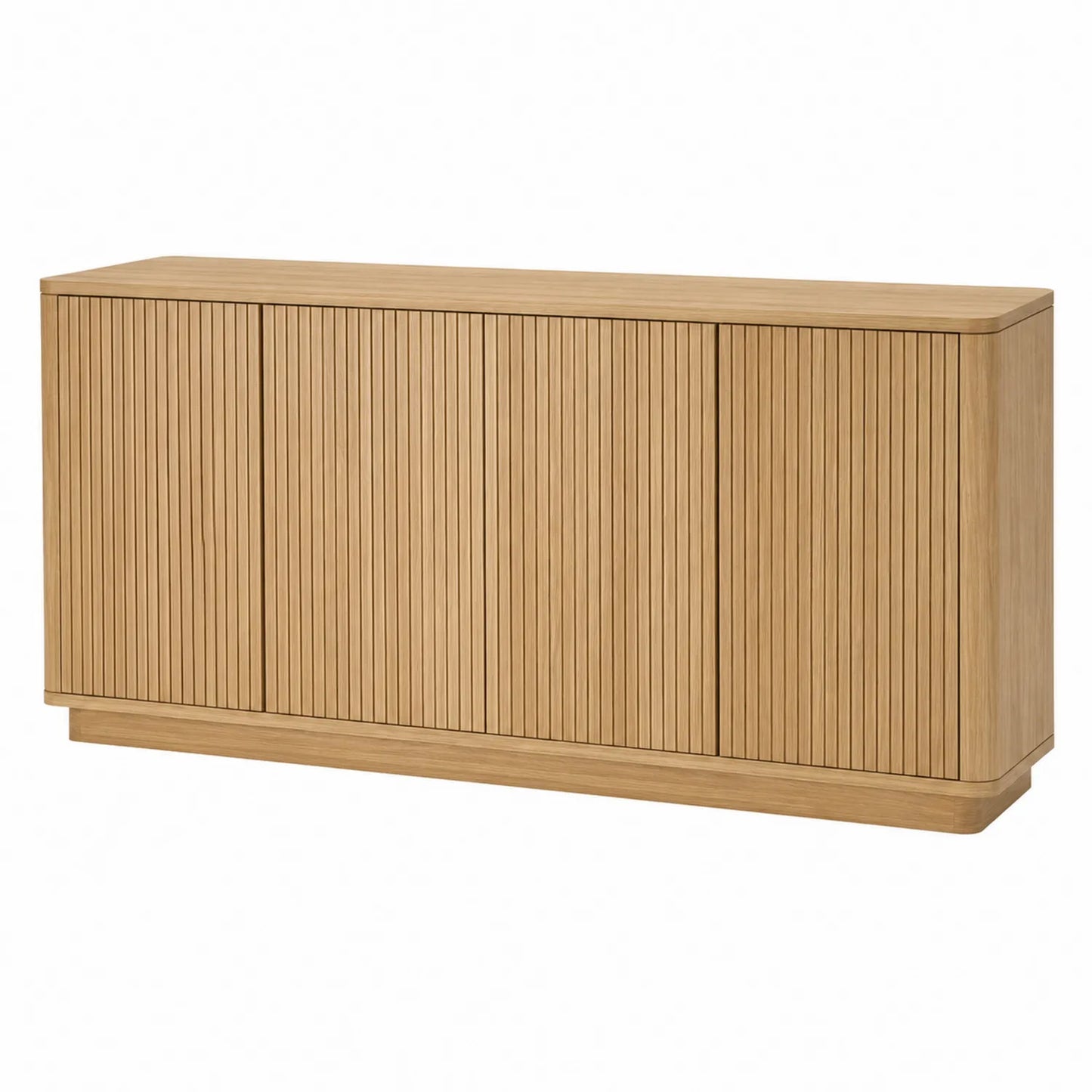 Aparador de madera de roble con puertas de listones