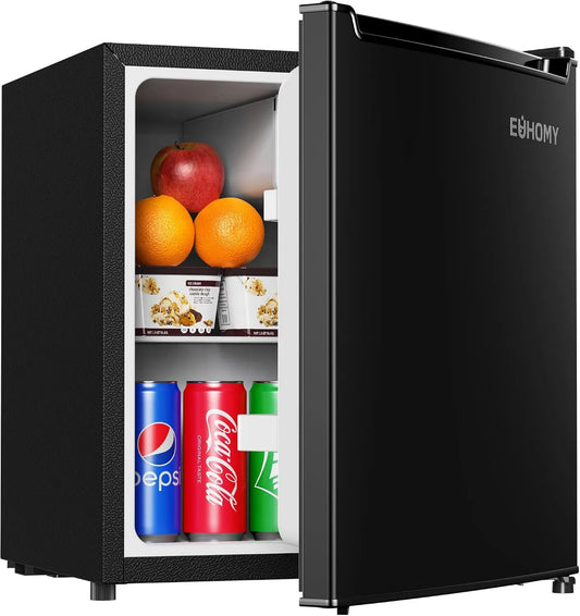EUHOMY Congelador, 46 L, termostato, frigorífico única porta reversível compacta, economia de energia, mini-sala de frigorífico