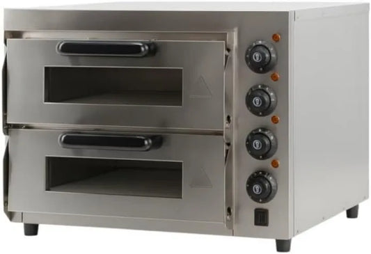 Générique Forno de pizza elétrica, 40 cm, 3000 W, 2 zonas de temperatura, Pedra refractária, Temperatura 350°C