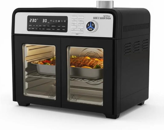 BEST DIRECT Forno elétrico, 28 L, 1700 W, 18 programas, grelha, ecrã LCD, Grill, porta doble STARLYF forno quatro friter ar xxL 28L, 1700W, porta dupla