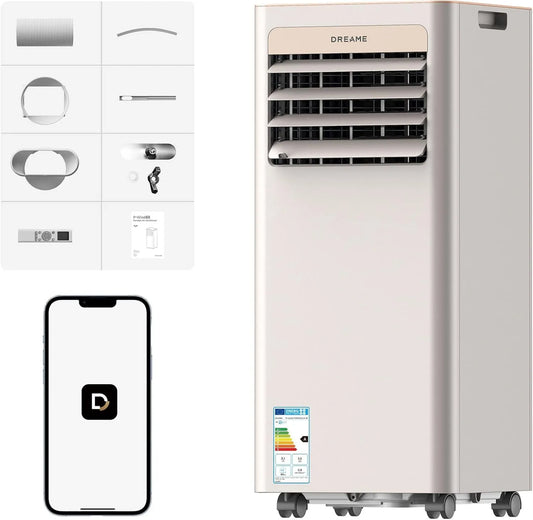 Ar condicionado, dreame P-Wind10 3-em-1, aplicação, efeito 3D, fluxo de ar 3D, aplicação e comando à distância, Cools, desumidifica e ventila, modo noturno