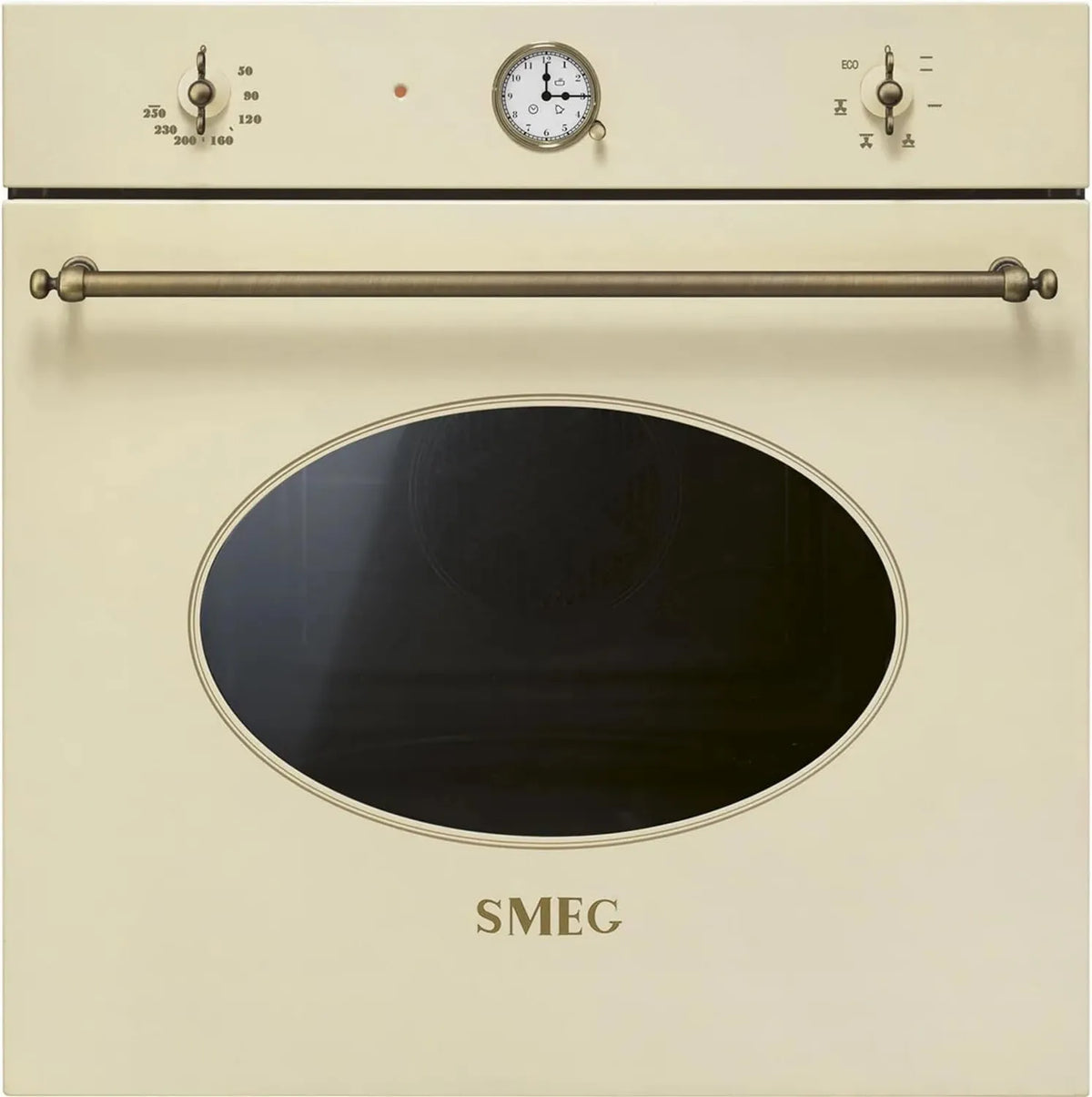 Smeg SF68C1PO Forno elétrico, 60 cm, 6 programas, classe energética E, Smeg SF68C1PO Forno de calor Turnável, Estilo Colonial, Cor Creme