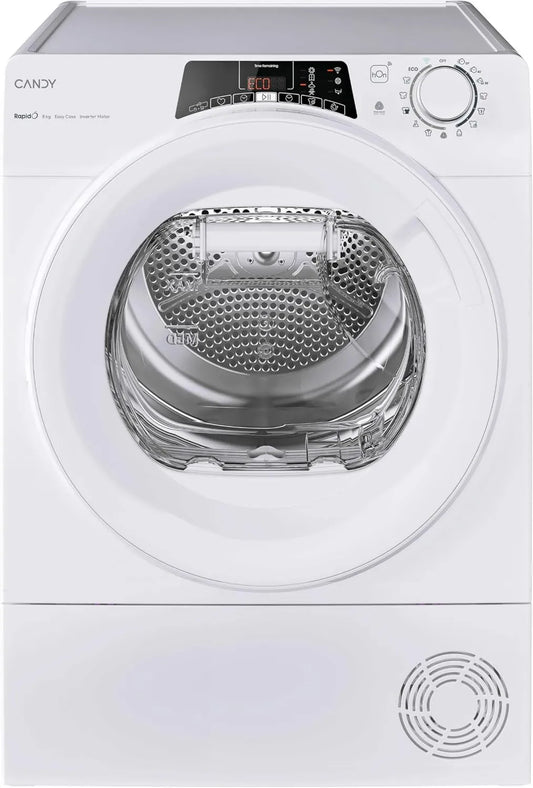 CANDY EH8N3TE-S Dryer, 85 x 59, 6 x 61, 1 cm, 8 kg, classe energética C, Wi-Fi, aplicação, inversor, EasyCase, ciclos rápidos, função