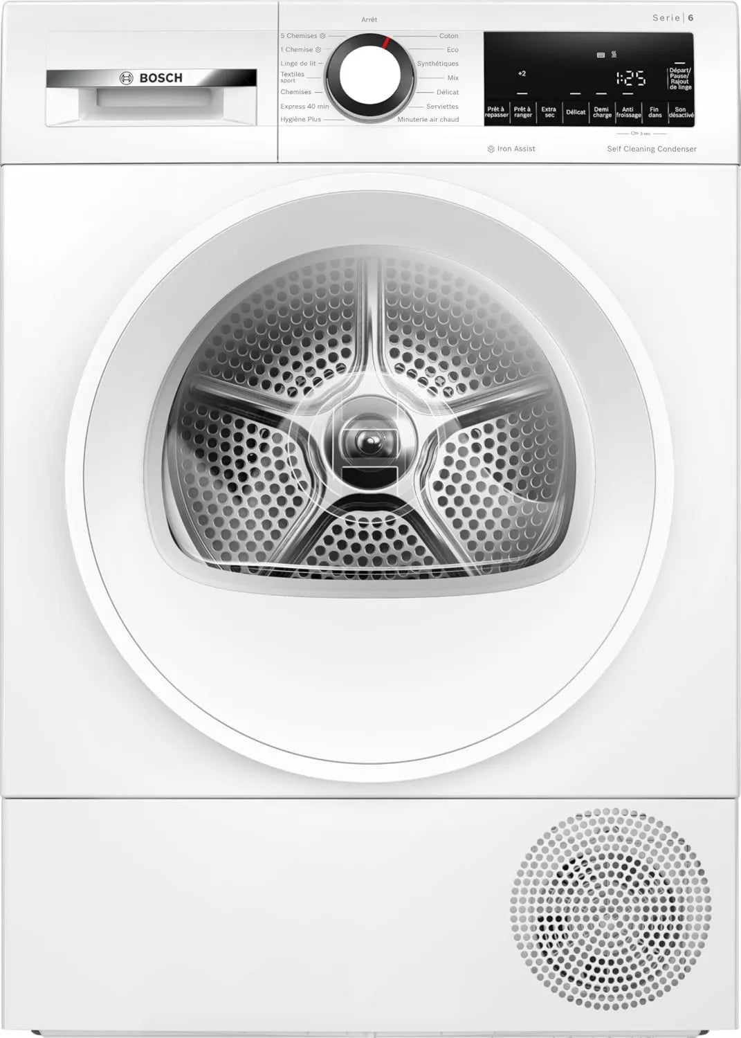Bosch WQG24502EN Secador, 8 kg, branco, secagem rápida 40 minutos, Série 6, AutoDry, Iron Assist, Bomba de calor, Antivibração