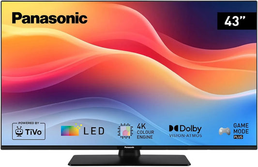 Panasonic TB-43W61AEZ Smart TV, 43 polegadas, TV, 4K UHD, Assistente Google, Alexa e Siri, preto, Dolby Vision & Atmos, 2025, TV Smart LED 4K