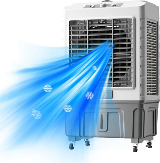 Generic Ar condicionado, 55 L, portátil, 3 velocidade, grande tanque, profissional, ventilador de refrigeração evaporativa comercial