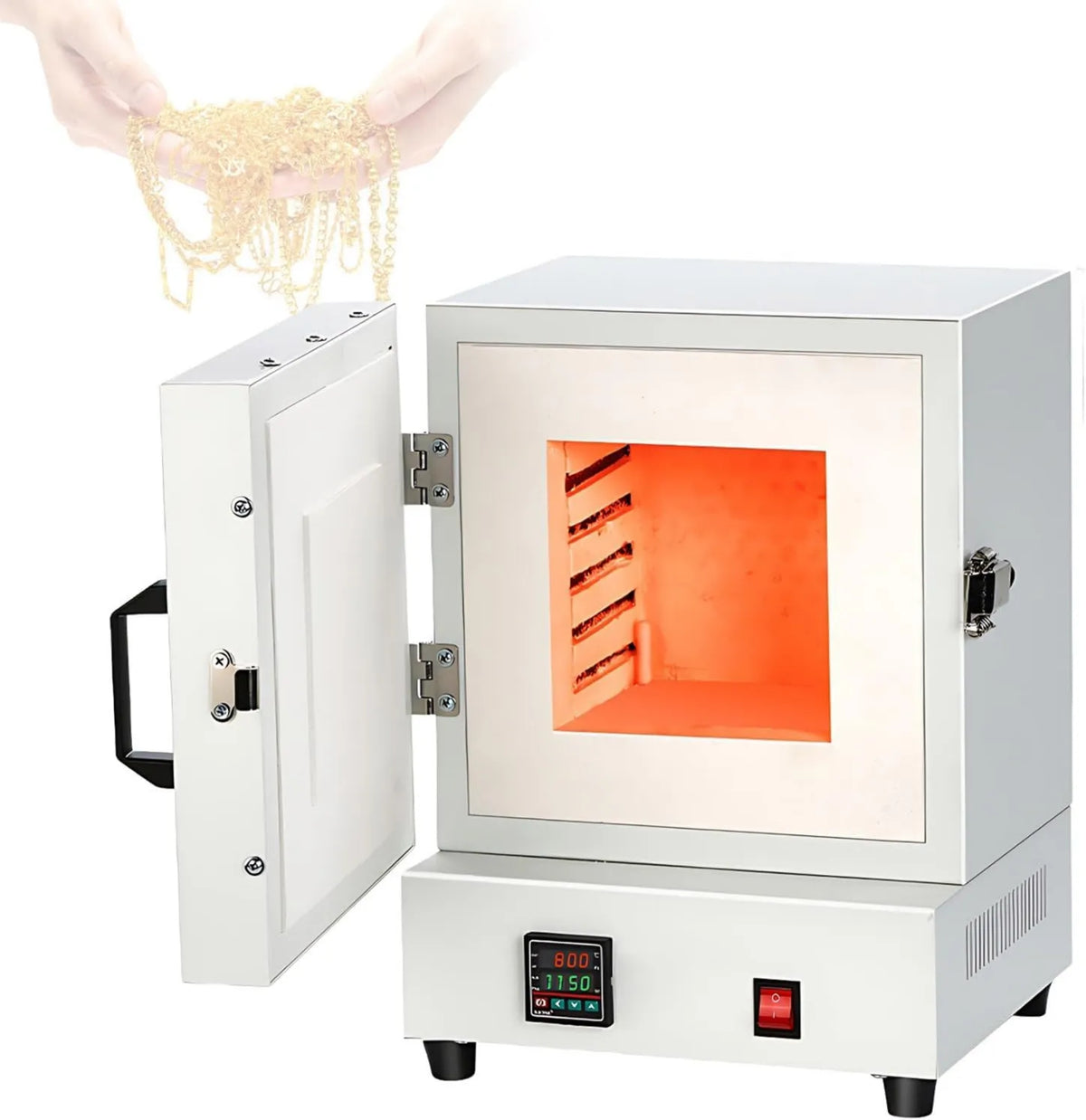 PRECISTECH Forno elétrico, 2000 W, compacto, profissional, Kiln 1150°C para Homeware, Mini forno de cerâmica elétrica 2000w, Jóias, Laboratório e