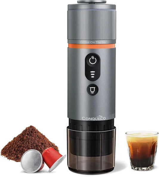 Nespresso CP-023 Radiador elétrico, 12 V, portátil, camping, CONQUECO Máquina de café portátil - Expresso Cafeteira Aquecimento elétrico