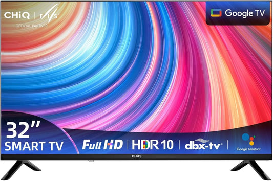CHiQ Google LF32FT Smart TV, 32 polegadas, TV, HDR, sintonizador triplo DVB-T2, S2, som Dolby, Full HD, Dolby Audio &dbx-tv, Design de Metal Sem Borda