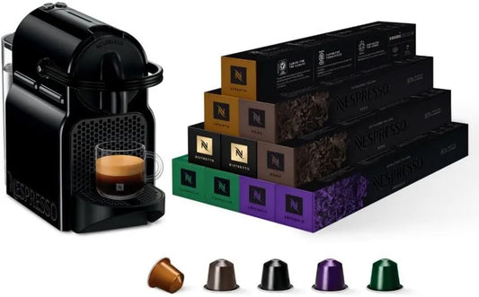 Nespresso De'Longhi máquina de café elétrica, preto, parada automática Depois de 9 minutos, 100 cápsulas