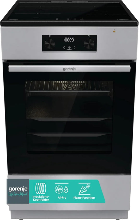 Gorenje GEIT5C61SPG Fogão com forno, 50 cm, 70 L, grelha, pizza, aço inoxidável, PerfectGrill, Gorenje GEIT5C61SPG Fogão de pé com