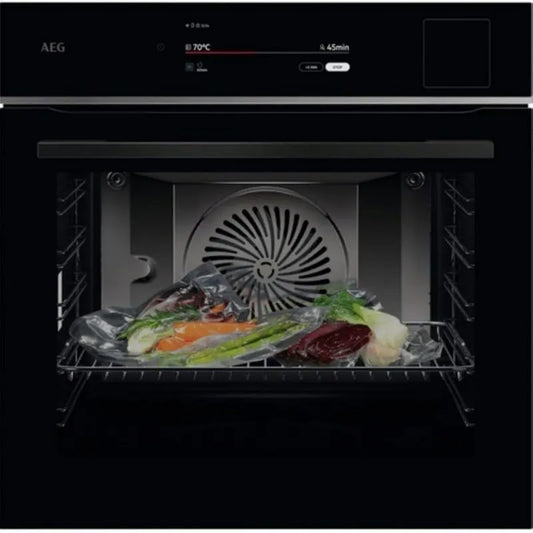 AEG TP9SB831AB Forno elétrico, 70 L, 25 programas, toque, Wi-Fi, vapor, preto, 168 programas automáticos, 25 funções, sonda térmica