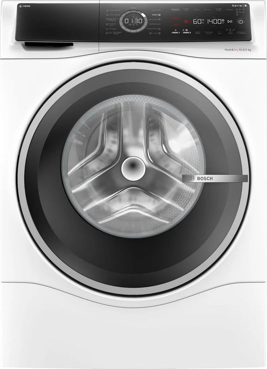 Bosch WNC254A0FR Máquina de lavar roupa, 10, 5 kg, máquina de lavar roupa, secador, Home Connect, branco, AntiTaches até 16 manchas eliminadas, 1400 tr, min