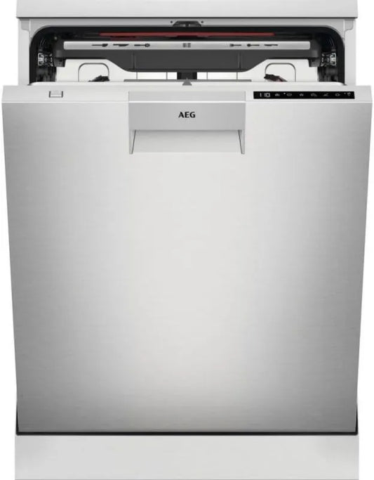 AEG FFB76717PM Máquina de lavar loiça, 60 cm, 44 dB, higiene, free-standing, Inverter, aço inoxidável, função extra higiênica, 14 talheres, cavidade xxL