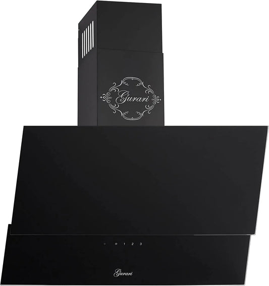 Gurari exaustor, 60 cm, 1000 m3/h, classe energética A, capa de cozinha, inclinação, evacuação e reciclagem, instalação de parede, comando à distância