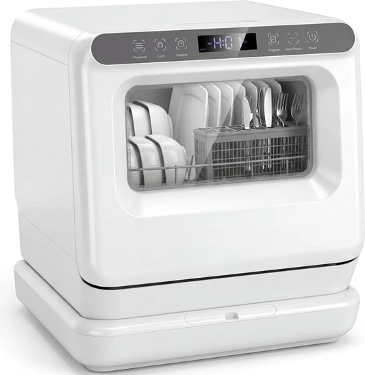 LIFEZEAL Máquina de lavar loiça, 6 programas, 2 modos de alimentação de água, 168 H Armazenamento, bloqueio de crianças, para cozinha