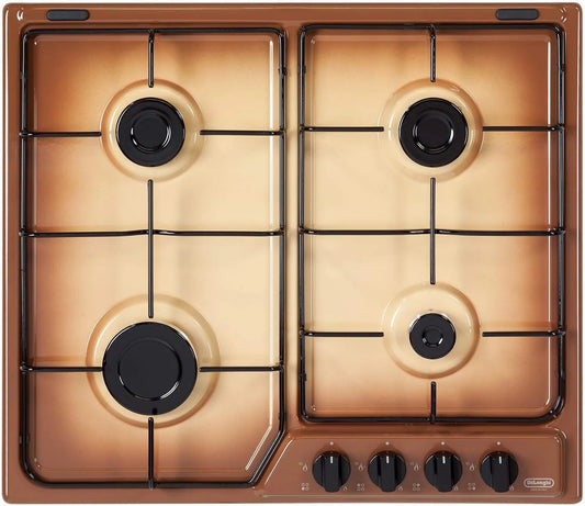 De'Longhi Placa de gás de Delonghi, 58 cm, placa de gás, YTF 46 ASV, Rotativo, Topo da mesa, Vidrados, Frente