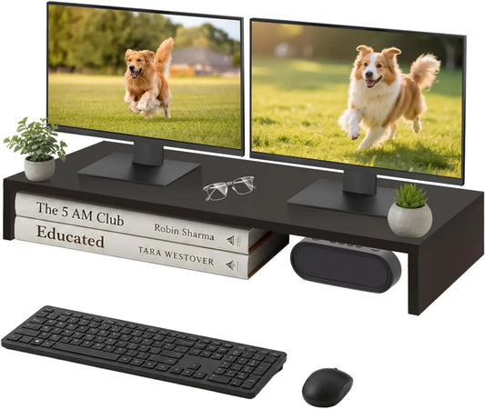 Awhtixbo Monitor, 90 x 30 x 15 cm, portátil, ecrã PC, preto, carga de até 20 kg, adequado para PC
