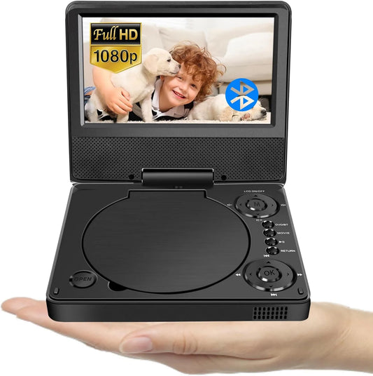 MKV/MP4 Smart TV, WAV/AVI, TV, portátil, Bluetooth, 5' YOOHOO com 7' HD ecrã para crianças, leia todos os formatos MKV/MP4, carro de TV