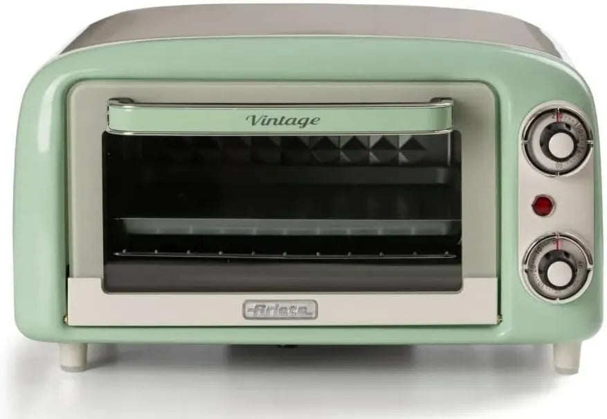 Ariete Forno elétrico, 10 L, 800 W, temporizador, grelha, aço inoxidável, verde, temperatura até 230°, 60 minutos temporizador, capacidade 10L, 800W, Para Bake
