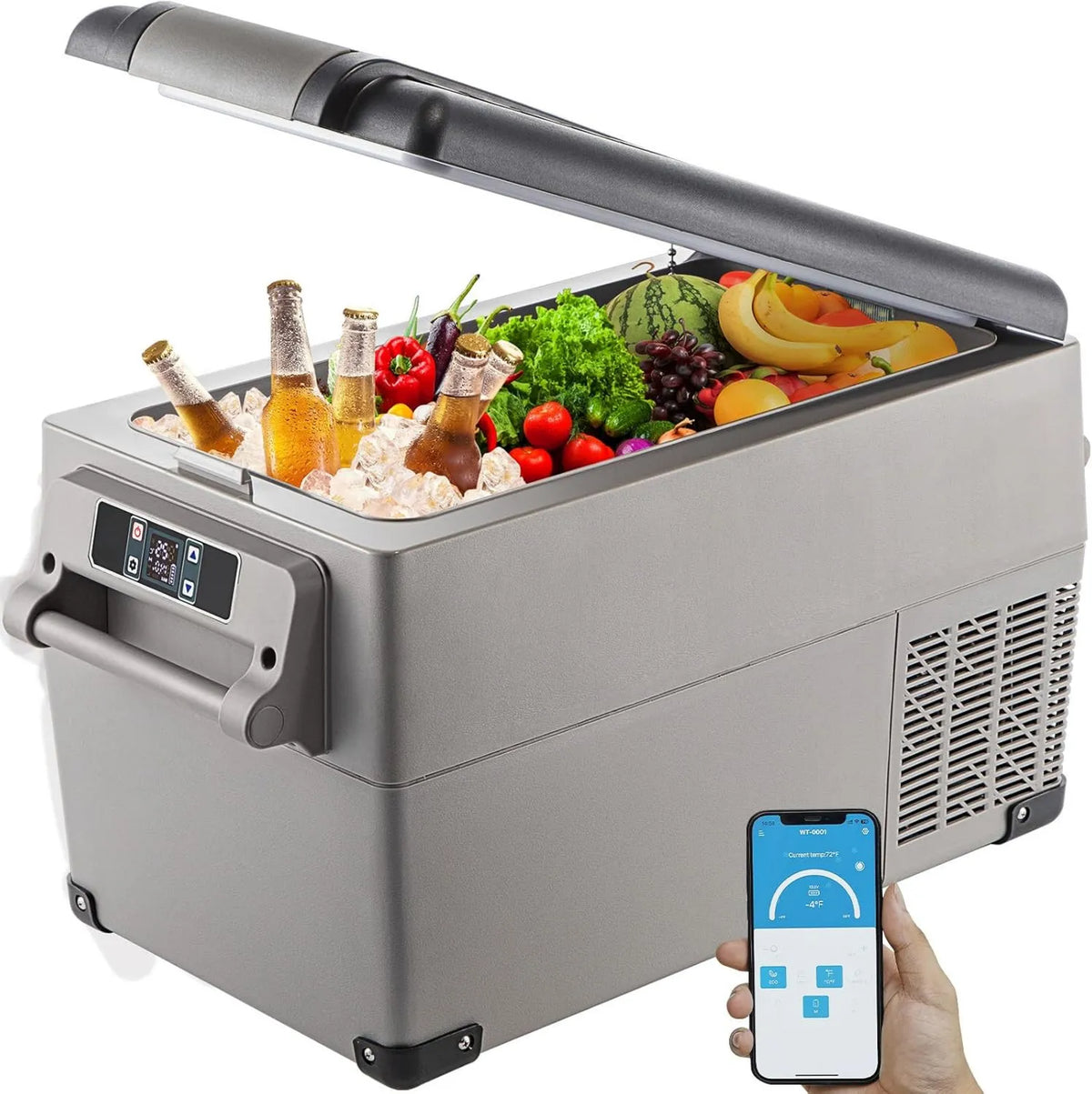 VEVOR Frigorífico elétrico, 35 L, 69, 3x34, 5x38, 1 cm, -20 a 20 °C, ecrã LCD, carro, camping, mini frigorífico portátil, Frigorífico portátil para
