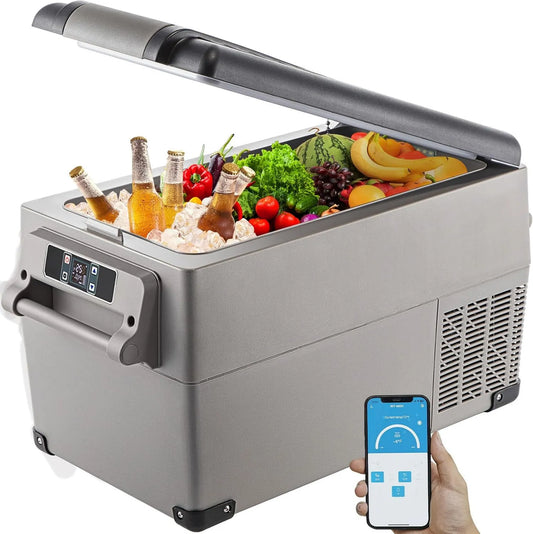 VEVOR Frigorífico elétrico, 35 L, 69, 3x34, 5x38, 1 cm, -20 a 20 °C, ecrã LCD, carro, camping, mini frigorífico portátil, Frigorífico portátil para