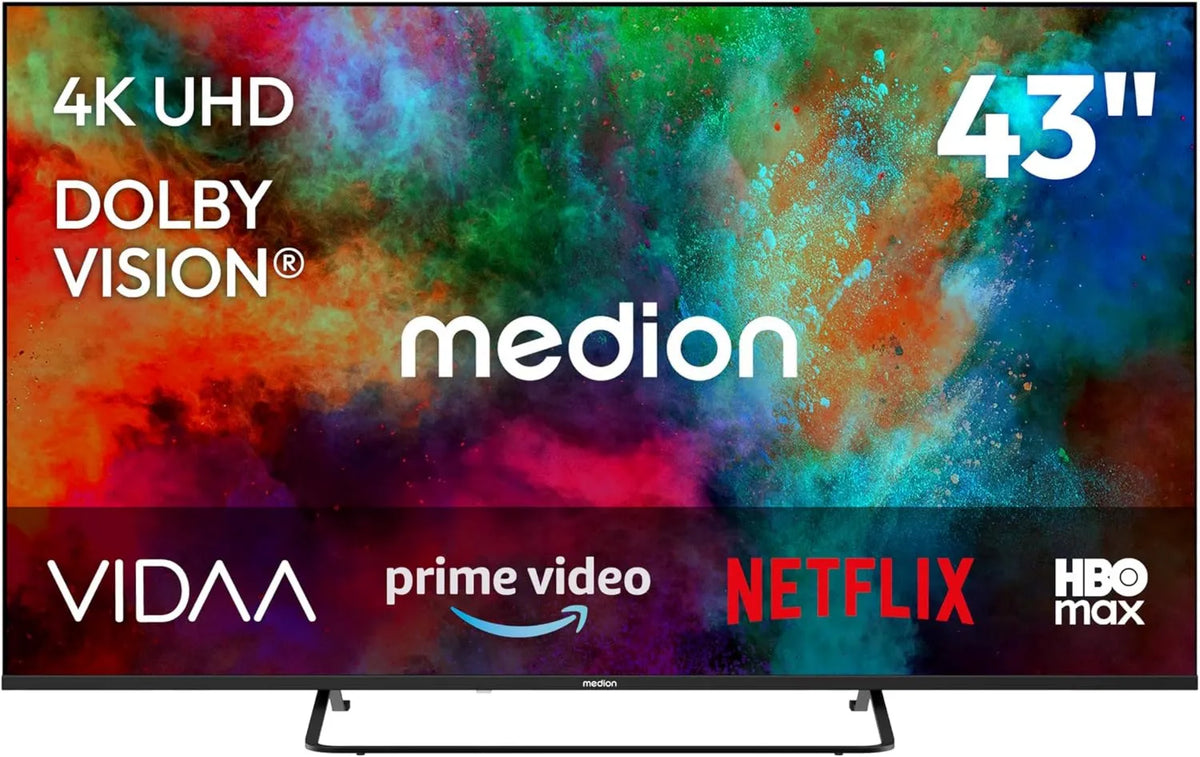 MEDION Smart TV MD843302, 43 polegadas, TV, HDR, som Dolby, Bluetooth, gravação PVR