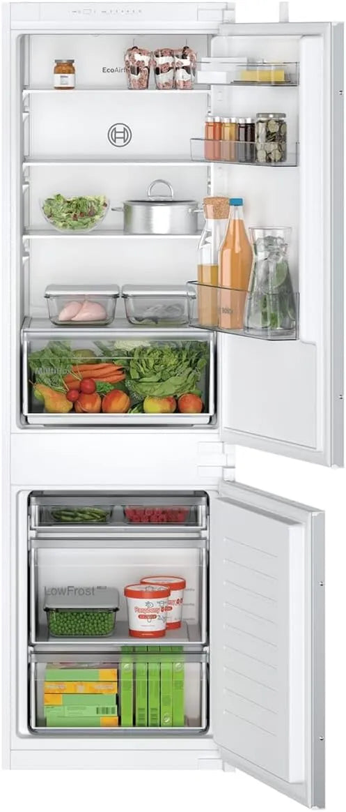 Bosch Frigorífico combinado KIV86NSE0, 267 L, frigorífico com congelador, branco, Frigorífico encastrado Chinelos 267l Branco - KIV86NSE0