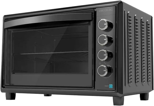 Cecotec Forno elétrico, 60 L, 2200 W, 12 programas, 2 zonas de temperatura, preto, Temperatura até 230o, Cecotec 4 Convecção de Mesa de 60